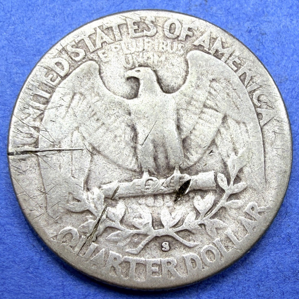 1950-S Washington Quarter 25C 90% Silver Fine San Francisco Post War Era Coin