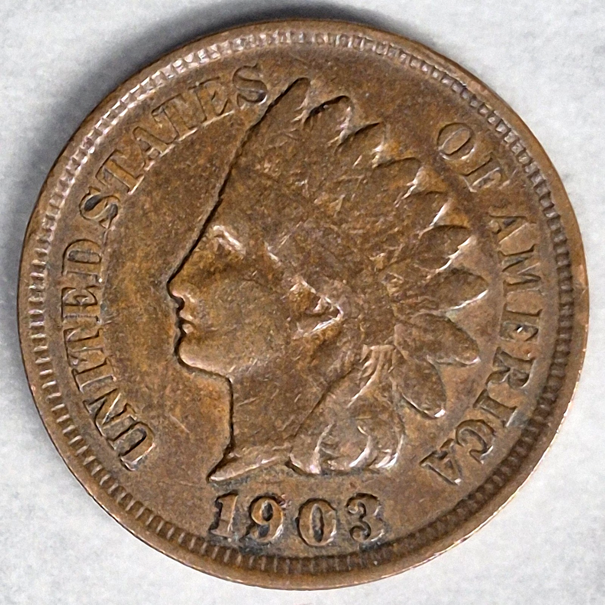 1903 Indian Head Cent Penny 1C Fine Bronze Philadelphia 120+ Year Old US Coin