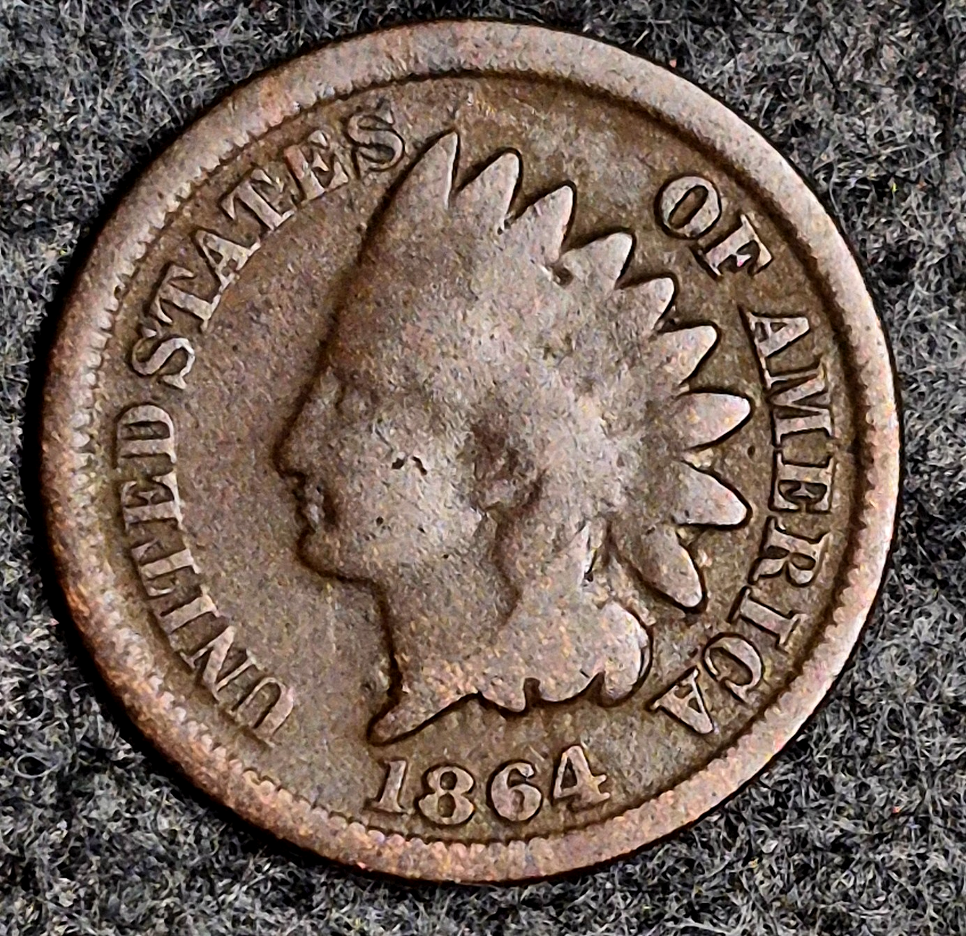 1864 Indian Head Cent Penny Good Features Variety III, Coin Pictured 1C