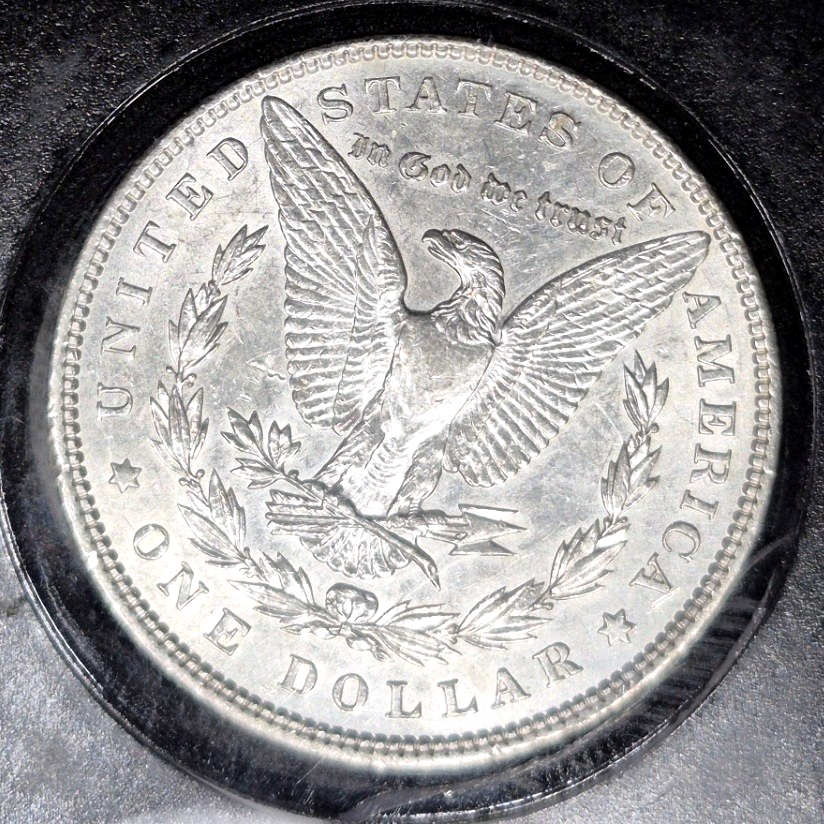 1896 P Morgan Silver Dollar $1 90% Silver Philadelphia Bright Lustrous AU+
