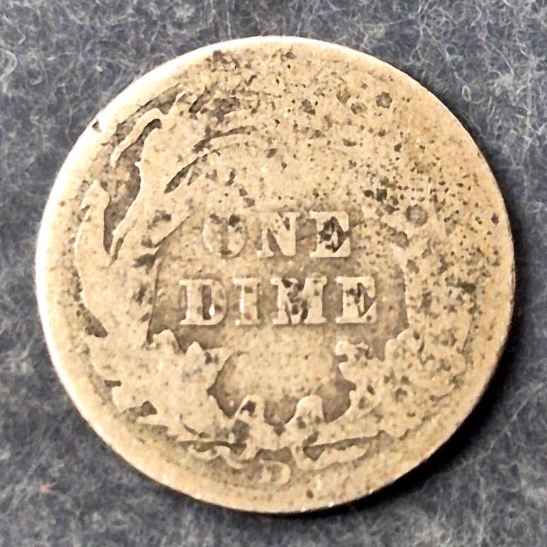 1906-D Barber Dime 10C First Year Denver Mint 90% Silver Liberty Head Good