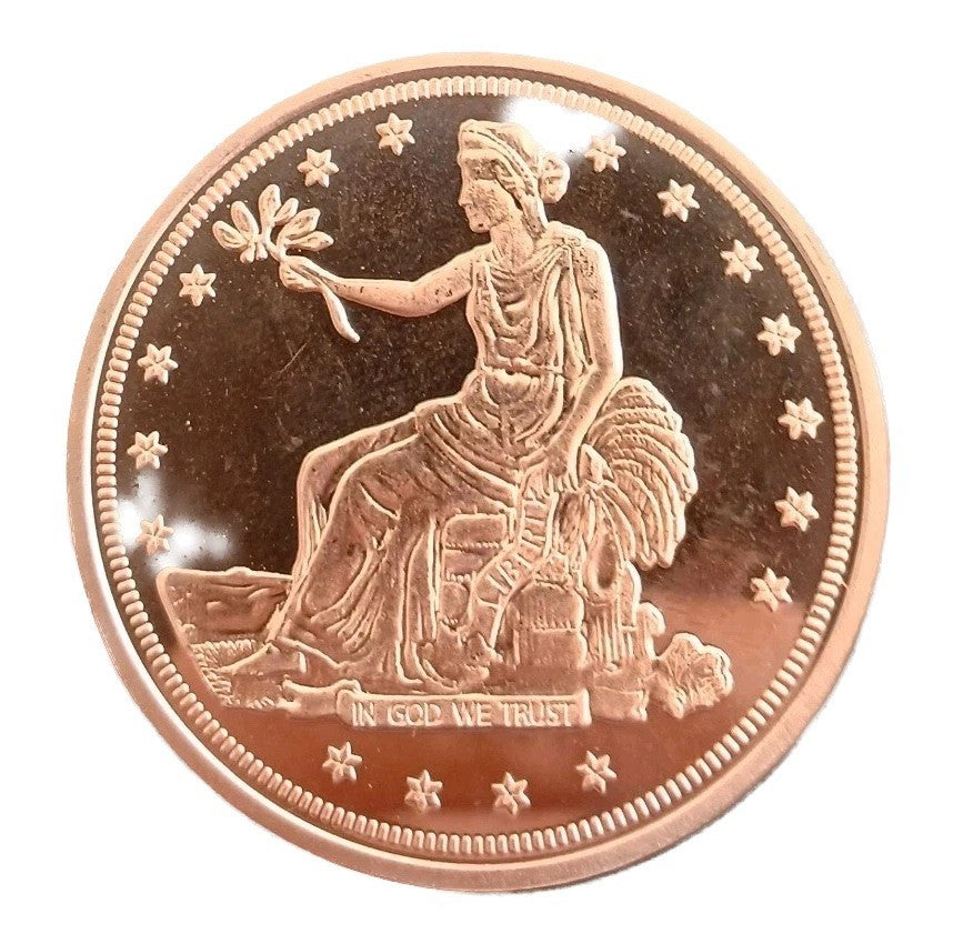 🔥 Seated Liberty 1 Oz .999 Copper Round Semi-Rare Collectible USA Coin AVDP
