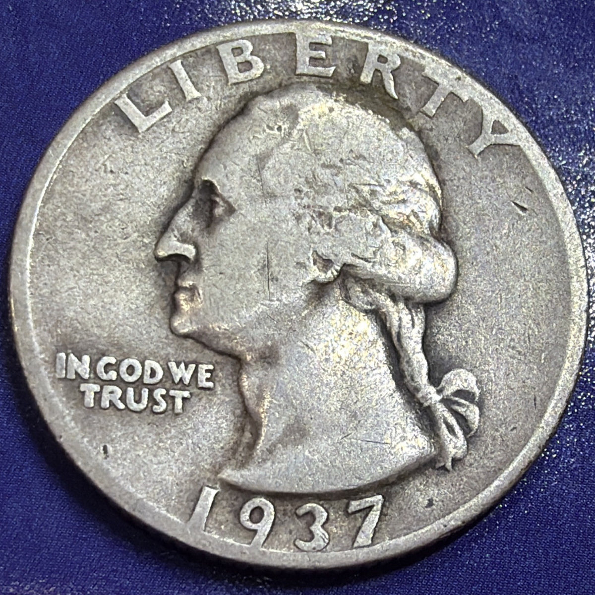1937-D Washington Quarter 25C VG 90% Silver US Coin Denver