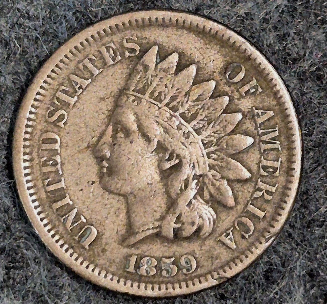 1859 Indian Head Cent First Year VF Features Laurel Wreath Reverse Coin Shown