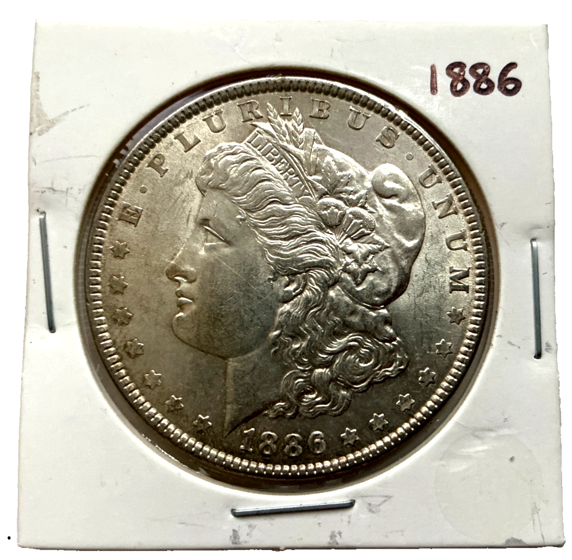 1886 Morgan 90% Silver Dollar Crisp Strike & Sharp, Strong MS Features BU Coin