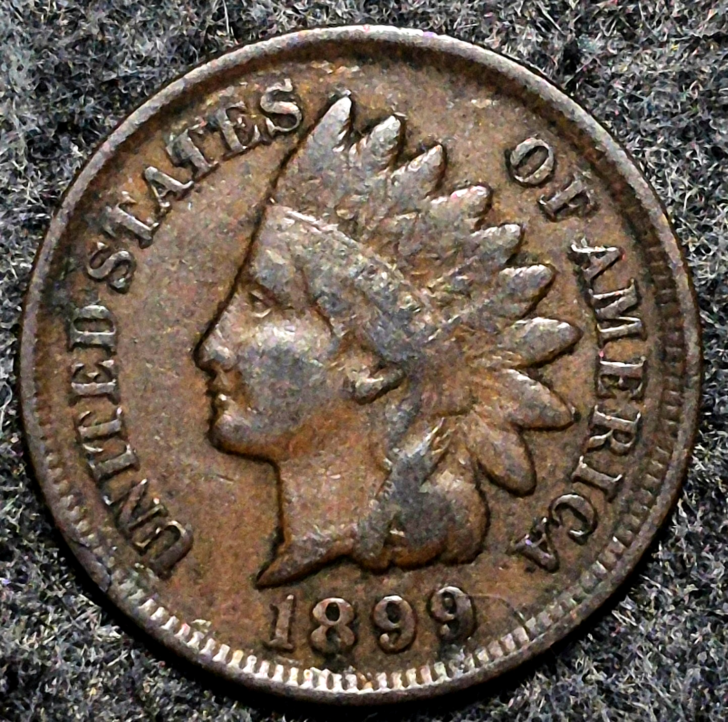 1899 Indian Head Cent Penny VF+ Features Part Liberty, Receive Coin Pictured 1C