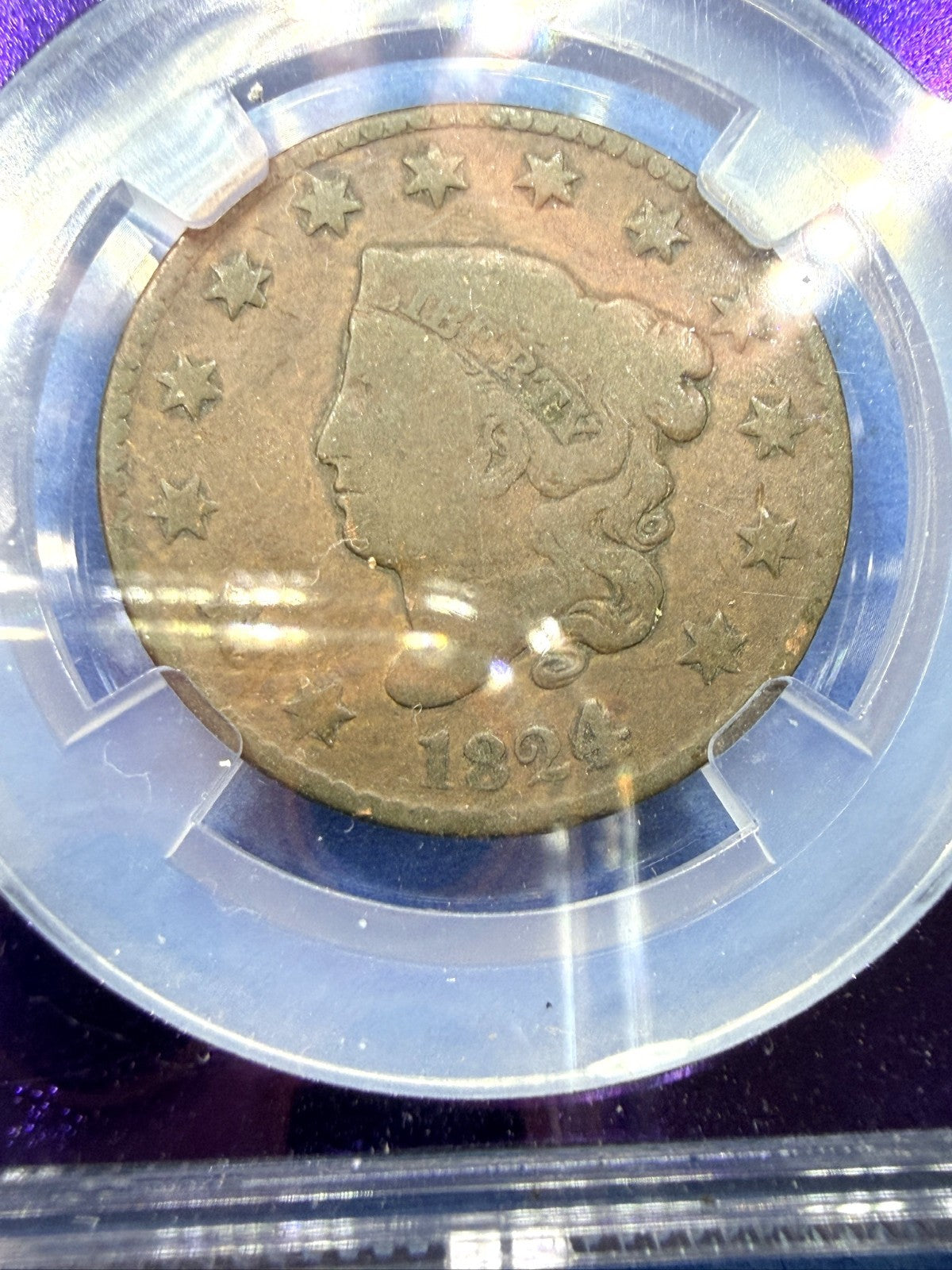 1824 Coronet Head Large Cent 1C NGC Genuine Matron Head Early US Copper Coin