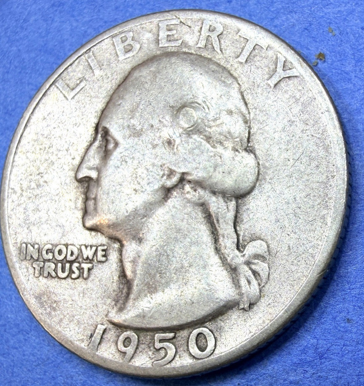 1950-S Washington Quarter 25C 90% Silver Fine San Francisco Post War Era Coin
