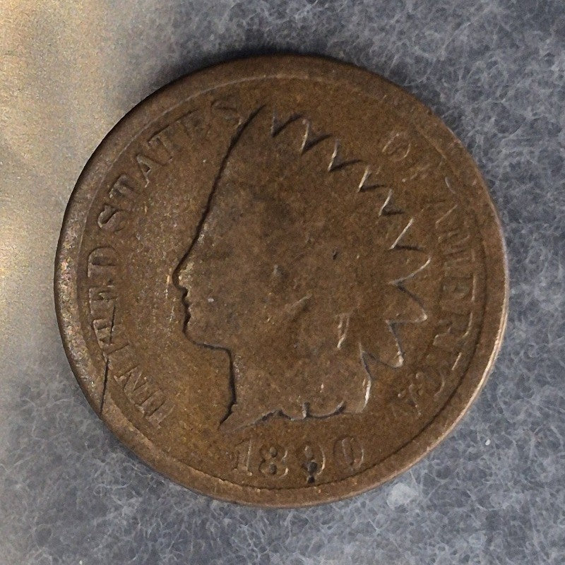 1890 Indian Head Cent Penny 1C G Good Bronze Philadelphia 19th Century US Coin