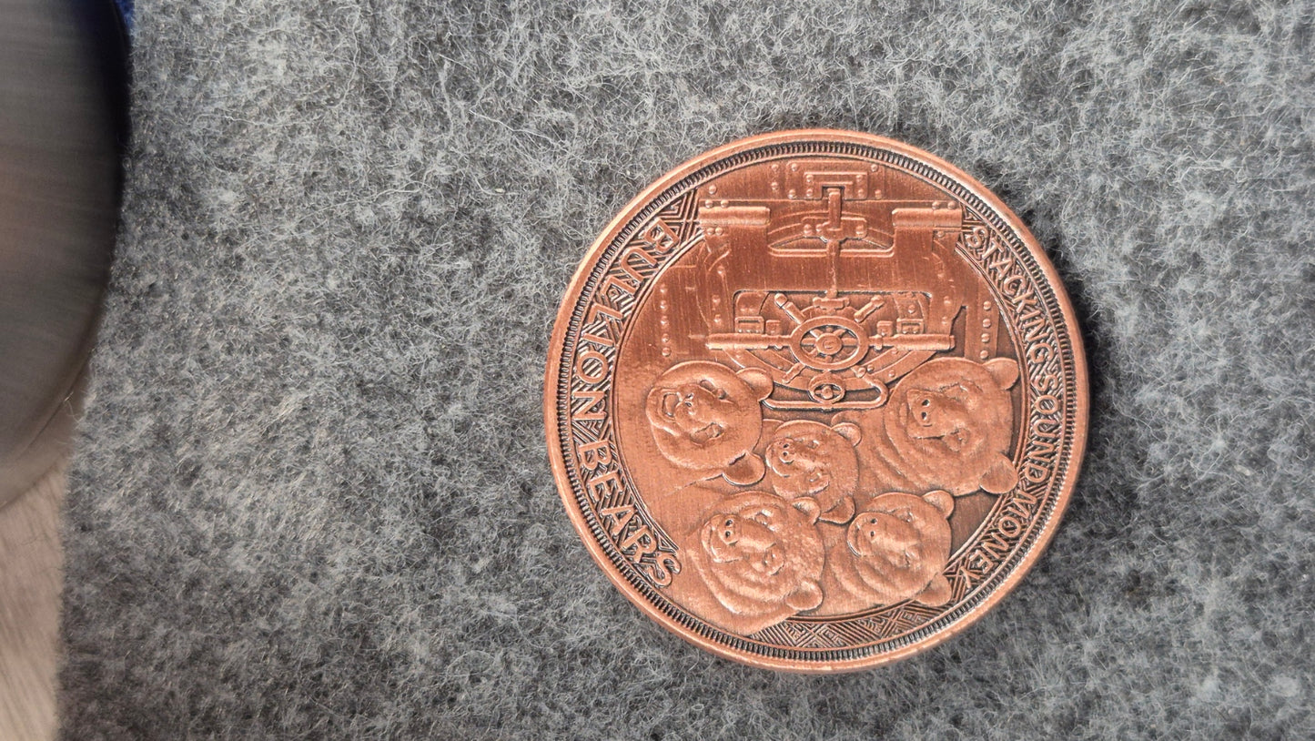 Bullion Stackers Kodiak Bear 1 oz Colorized Copper Round Uncirculated Medal