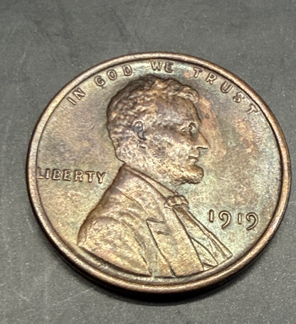 1919 Lincoln Wheat Cent MS UNC 1c Actual Coin Beautiful Aged BU 1c Penny