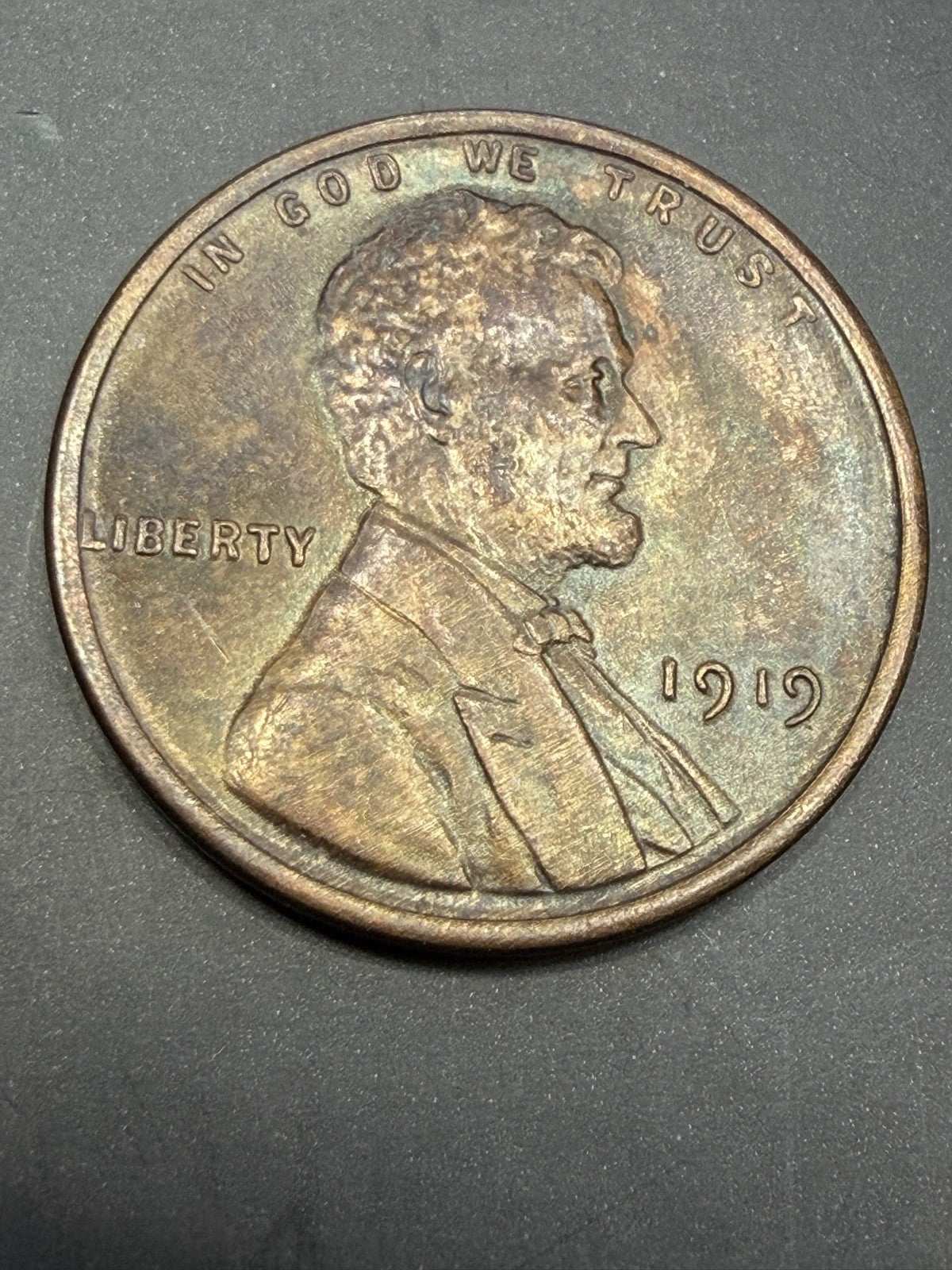 1919 Lincoln Wheat Cent MS UNC 1c Actual Coin Beautiful Aged BU 1c Penny