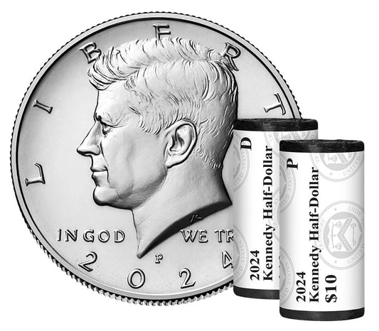 2024 P D Kennedy Half Dollar 2 Roll Set Sealed US Mint Sealed Box 24KB 50c Coins