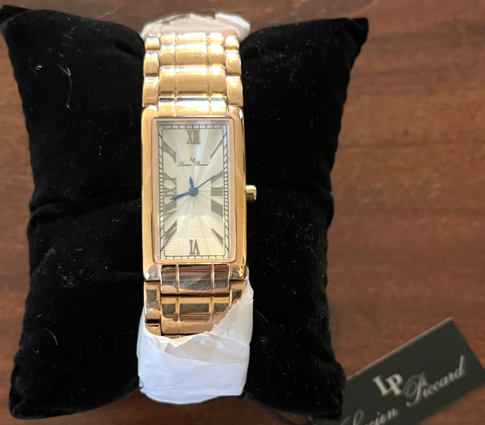 Lucien Piccard Chronograph Women Watch NEW IN BOX Roman Numeral Rectangular Face