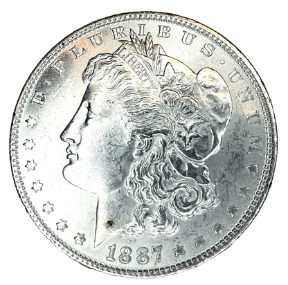 1887 (P) Morgan Dollar Brilliant Uncirculated BU Bright Sharp Strike 90% Silver