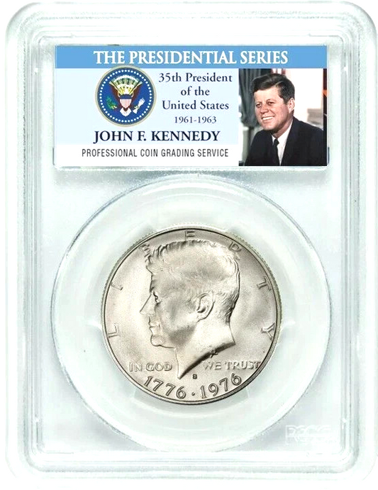 ✅1976 S Silver Kennedy Half Dollar 50C PCGS MS65 Coin BiCentennial JFK Label