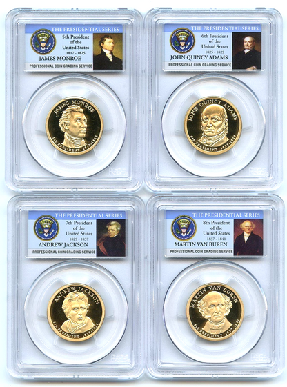 ✅ 2008 S Presidential Dollar 4 Proof Coin Set PCGS PR69DCAM Monroe Adams Jackson