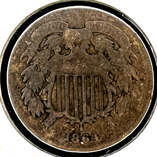 1864 2 Cent Piece - G+ Features - Civil War - 1st With Motto "In God We Trust"