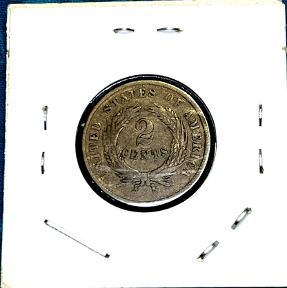 1864 2 Cent Piece - G+ Features - Civil War - 1st With Motto "In God We Trust"