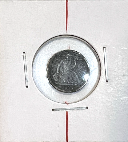 ✅ 1838 Seated Liberty Silver Half Dime ROTATED DIE 187 Year Old 90% Silver Coin