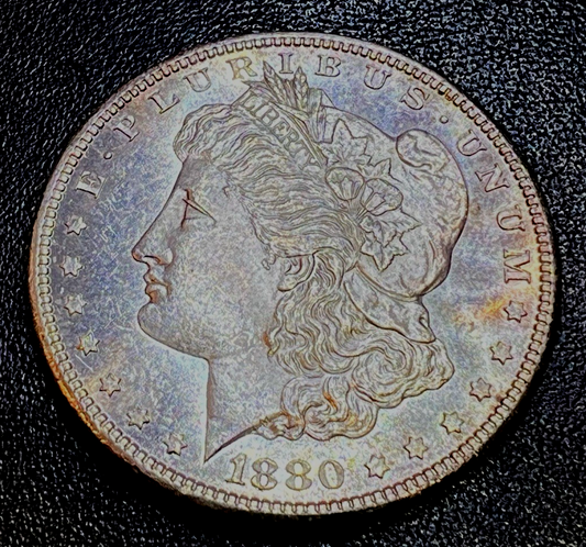1880-S Morgan Silver Dollar Bright, Well Struck, Sharp Feathers GEM MS Features
