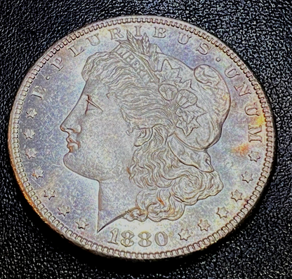 1880-S Morgan Silver Dollar Bright, Well Struck, Sharp Feathers GEM MS Features