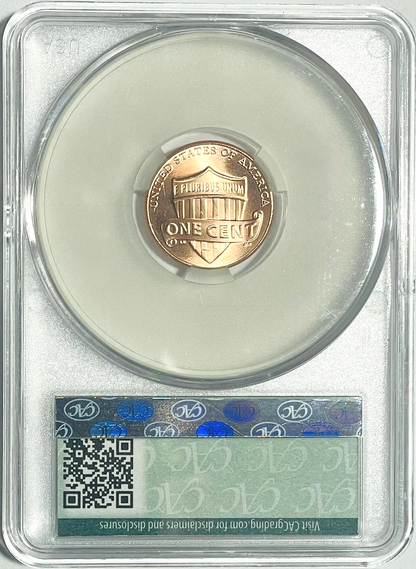 2025-P Lincoln Shield Cent CAC MS64 RD ‼️LAST YEAR OF THE PENNY‼️ USA Flag Label