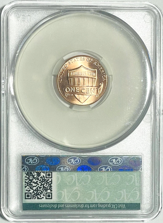 2025-P Lincoln Shield Cent CAC MS64 RD ‼️LAST YEAR OF THE PENNY‼️ USA Flag Label