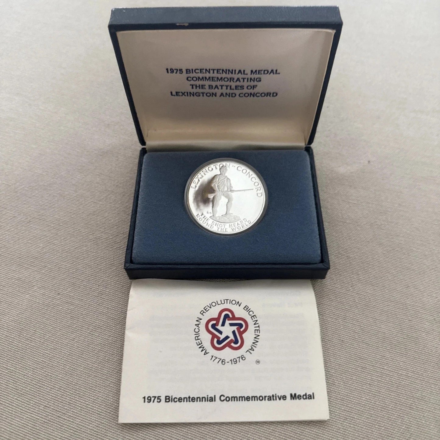 ✅ 1975 Bicentennial Coin .925 SILVER American Revolution Lexington Paul Revere