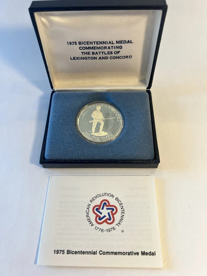 ✅ 1975 Bicentennial Coin .925 SILVER American Revolution Lexington Paul Revere