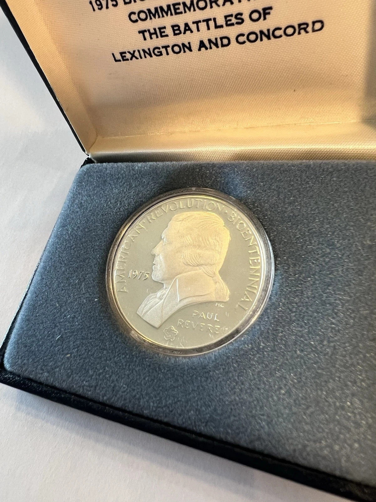 ✅ 1975 Bicentennial Coin .925 SILVER American Revolution Lexington Paul Revere