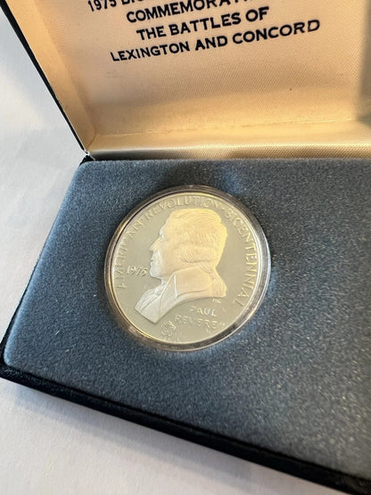 ✅ 1975 Bicentennial Coin .925 SILVER American Revolution Lexington Paul Revere