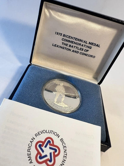 ✅ 1975 Bicentennial Coin .925 SILVER American Revolution Lexington Paul Revere