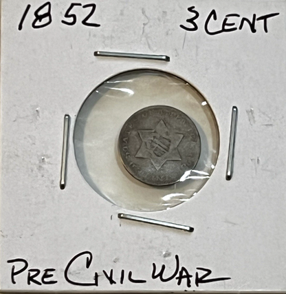 ✅ 1853 Three Cent Silver Piece Trime 3c Type 1 Ungraded Choice US Coin