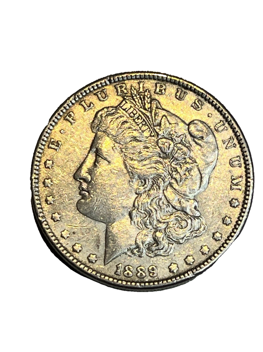 1889 Morgan 90% Silver Dollar Crisp AU++ Features Sharp Strike 90% Silver Coin