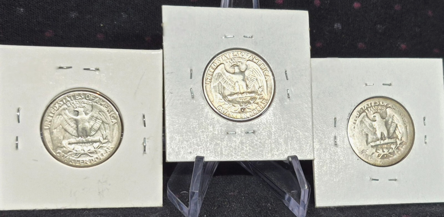 1932 P/D/S Washington SILVER Quarter 3 Coin Set First Year Of Series Key Dates