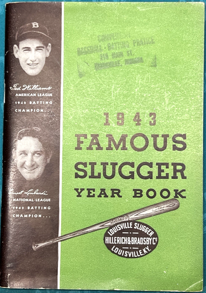 1943 FAMOUS SLUGGER YEAR BOOK Ted Williams & Ernest Lombardi  Ruth Cobb Gehrig +
