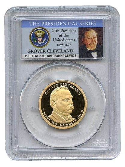 2 COIN SET - 2012 S $1 Grover Cleveland PCGS PR70DCAM Presidental Photo Label