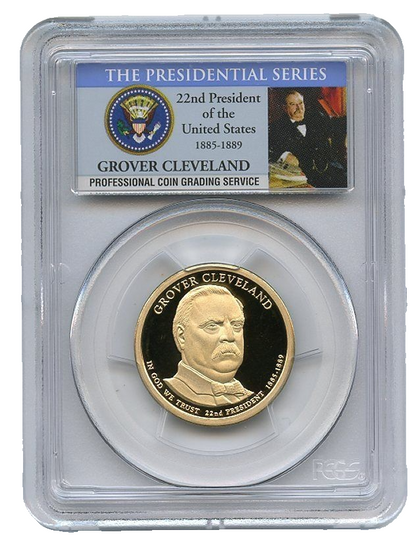 2 COIN SET - 2012 S $1 Grover Cleveland PCGS PR70DCAM Presidental Photo Label