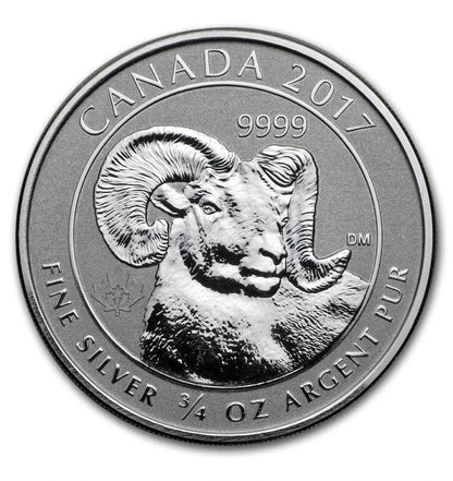 2017 Canada $2 Big Horn Sheep Wildlife Series .9999 Silver Reverse Proof Coin