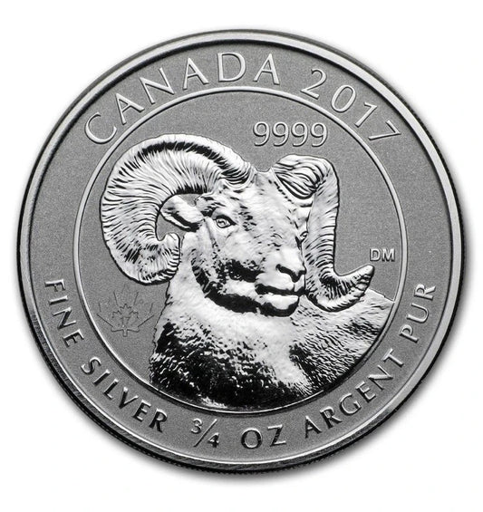 2017 Canada $2 Big Horn Sheep Wildlife Series .9999 Silver Reverse Proof Coin