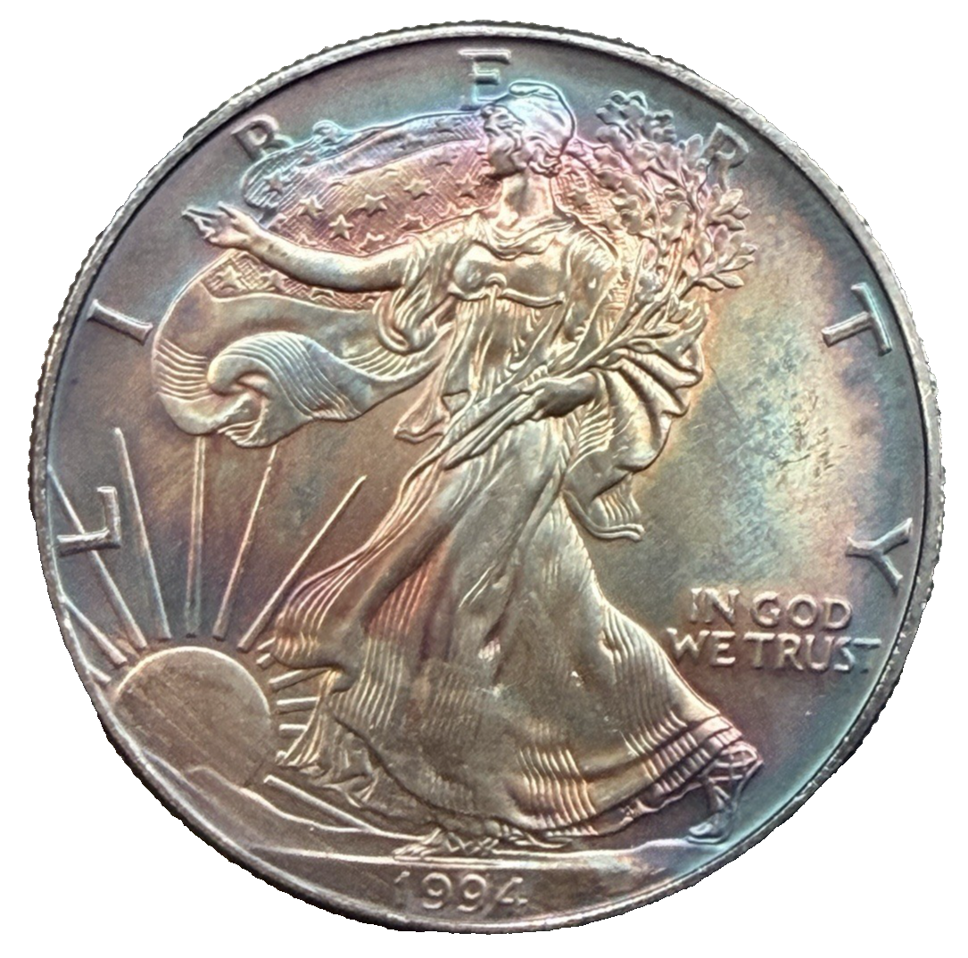 MASSIVE TONER 1994 American Silver Eagle 1 oz .999 Fine Silver SEE VIDEO!!!
