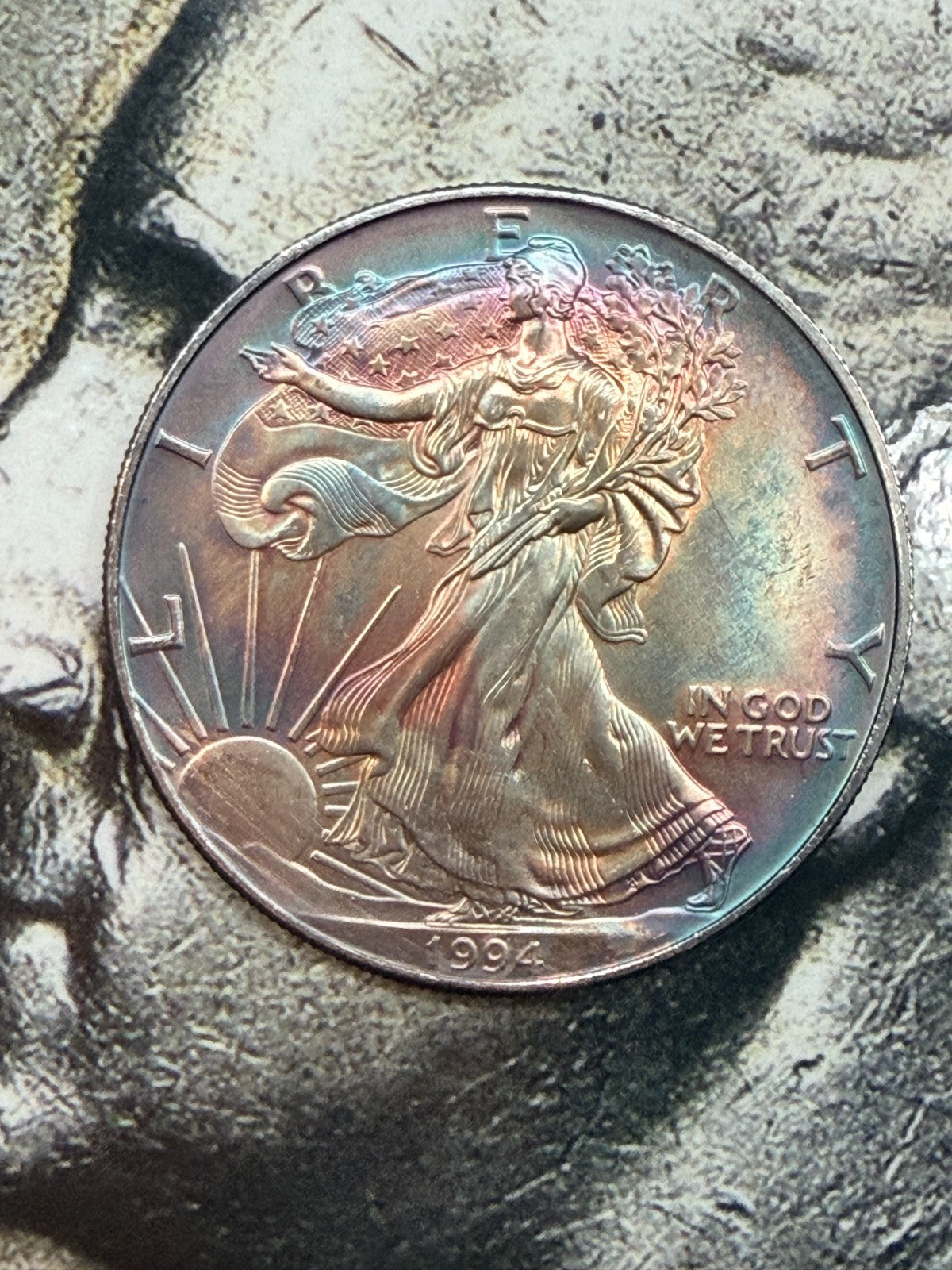 MASSIVE TONER 1994 American Silver Eagle 1 oz .999 Fine Silver SEE VIDEO!!!