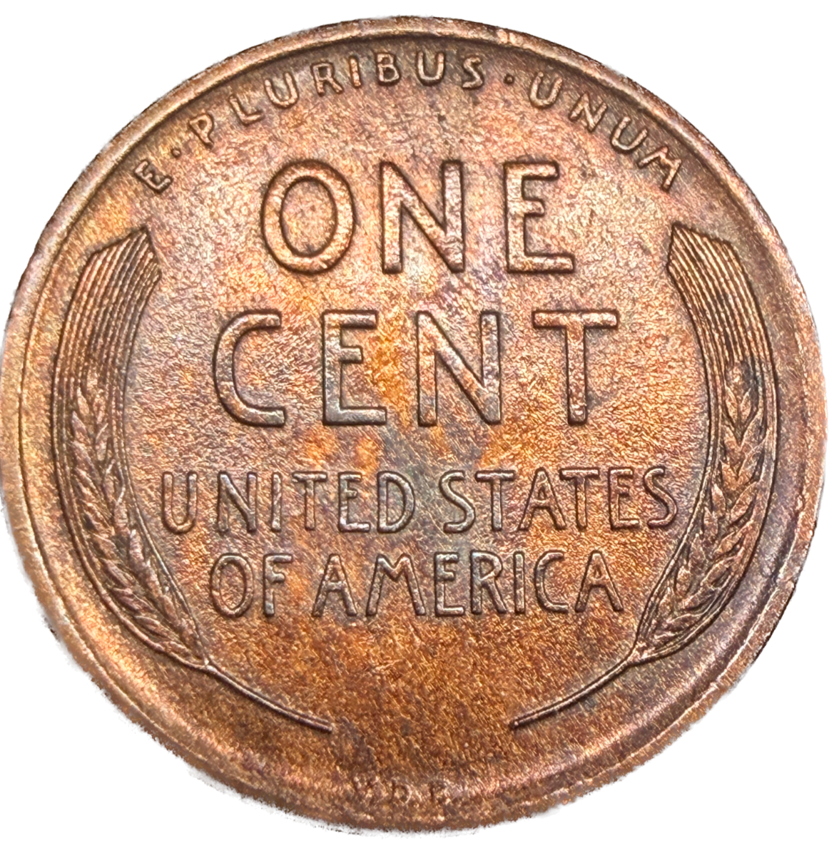 1909 VDB WOODY! BU Lincoln Wheat Cent TONED MINT ERROR Penny 1ST YEAR - KEY DATE