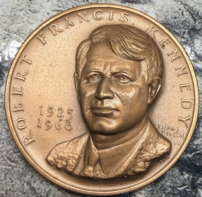 1925-1968 Robert Francis Kennedy Bronze Medallion RFK EXTREMELY HIGH RELIEF