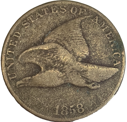 1858 Flying Eagle 1c One Cent Very Good Condition Pre Civil War Copper Coin