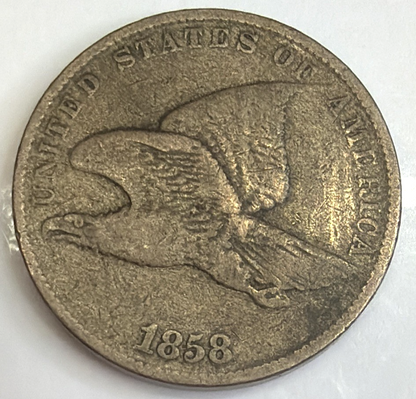 1858 Flying Eagle 1c Cent (G-VG) Condition Pre Civil War Actual Coin Shown