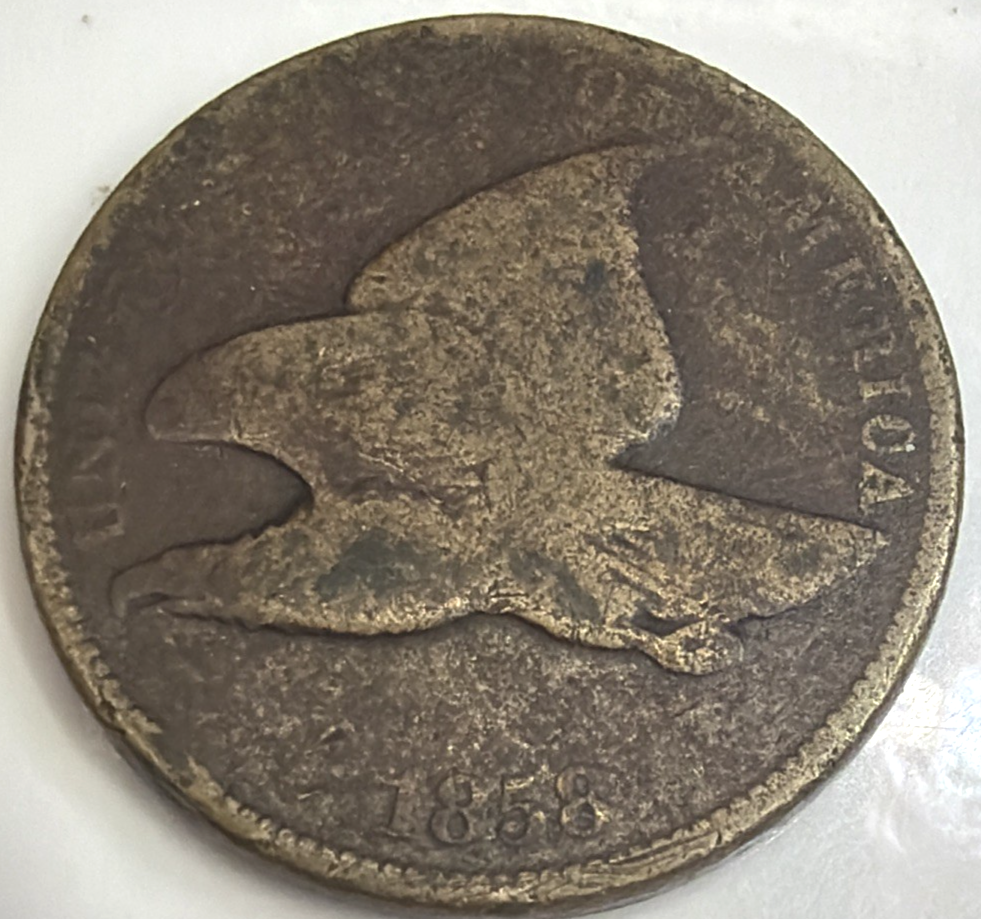 1858 Flying Eagle 1c Cent (G) Good Condition Pre Civil War Actual Coin Shown