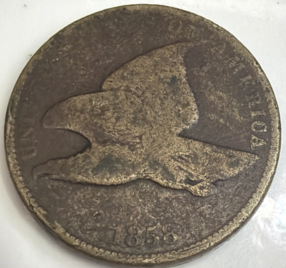 1858 Flying Eagle 1c Cent (G) Good Condition Pre Civil War Actual Coin Shown