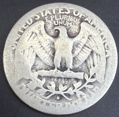1939-S Washington Quarter 90% Silver Coin #4 Low Mintage KEY DATE Good Condition